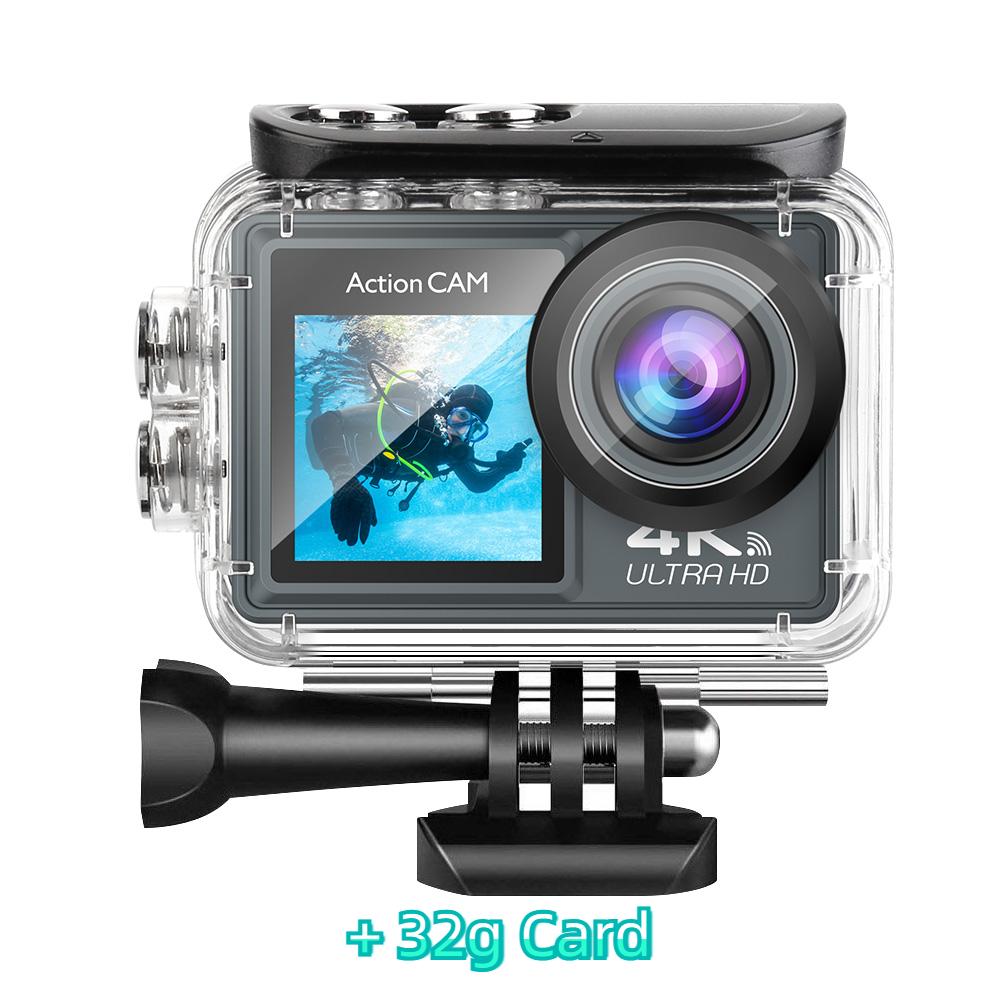 Høydefinisjon 5K Knapp Dobbel Skjerm Sports DV WIFI Fjernkontroll Utendørs Vanntett Kamera Dykkerkamera