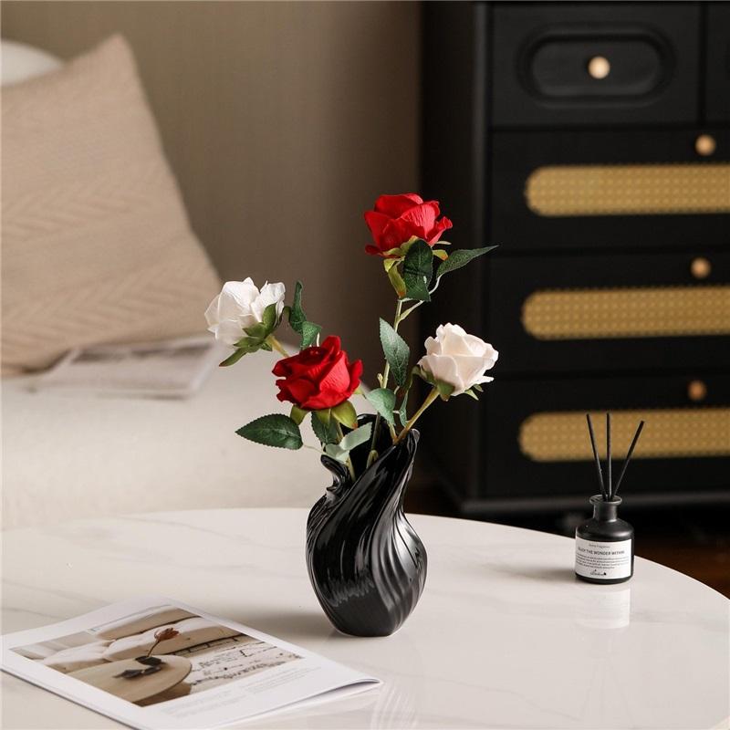 Nordic creative ceramic vase rotating aesthetic ornaments high-end living room entrance tabletop dining table dried flower decorations