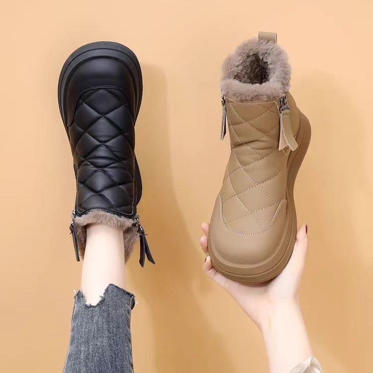 Warm snow boots new winter piled thickened non-slip waterproof snow cotton shoes short boots
