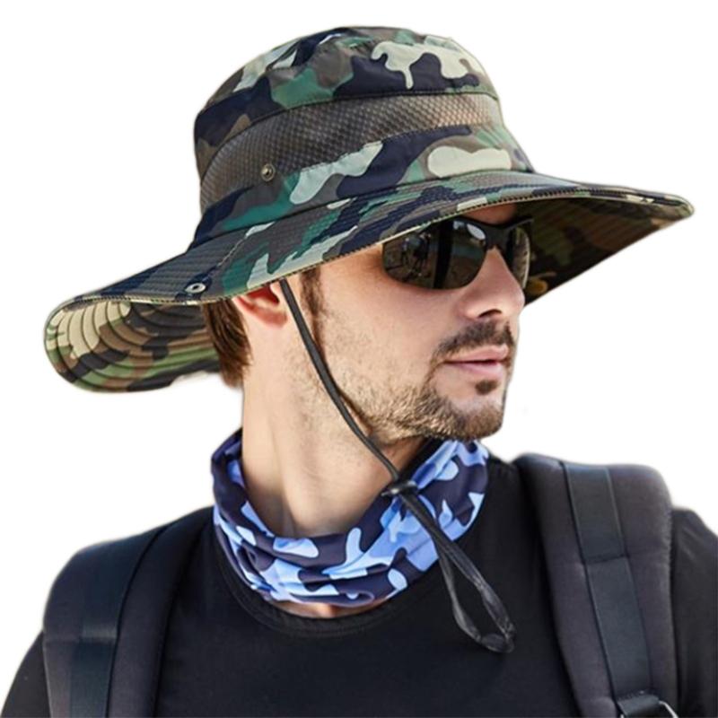 Foldable Bucket Hat for Adult Teenagers Wide Brim Foldable Fisherman Hat Spring Summer Anti-uv Hat Camouflage Design
