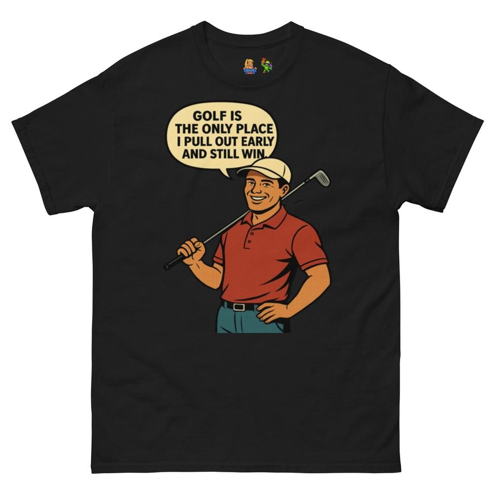 

Предварительные ласки Чемпион Поп-арт Гольф Смешная футболка L