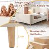 Upholstered Bed. Children Bed, Single Bed with Universe Pattern, 90 x 200cm, for Boys & Girls, Beige, Velvet (without