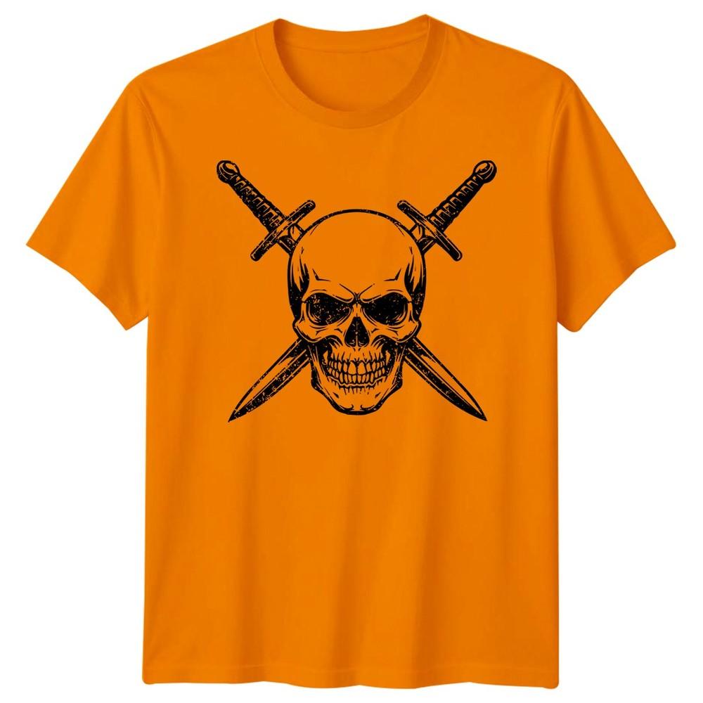 Skull Art Fantasy Unisexs TShirt Crossed Swords Graphic