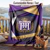 Flannel Blanket Anderlecht FC Print Custom Name Text Soft Throw for Sofa Bed