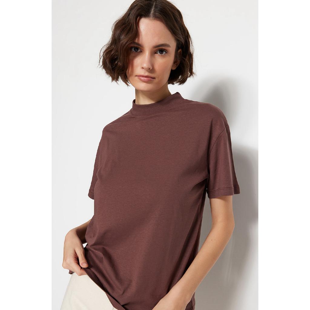 Weiß-schwarzes 2er-Pack Basic-Strick-T-Shirt mit Stehkragen aus 100 % Baumwolle Twoss20ts1500