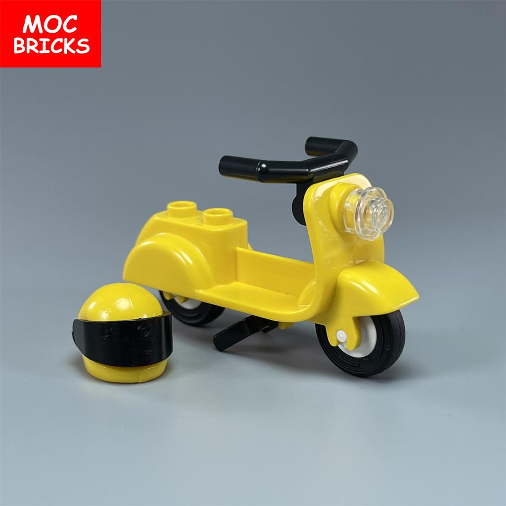 Briques de Construction Moc Non Toxiques Ville Sports Équitation Vélo Trottinette Moto Casque Assemblage Blocs de Construction Compatible Avec 15396C01 Jouets Cadeaux Enfants