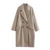 Gabardina larga de lana con botones y doble botonadura, versátil, informal, para otoño e invierno, nueva moda para mujer