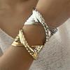 Vintage Chunky Wide Cuff Bracelet for Women Statement Gold Color Smooth Twisted Geometric Open Bangle Party Fashion Jewelry Gift