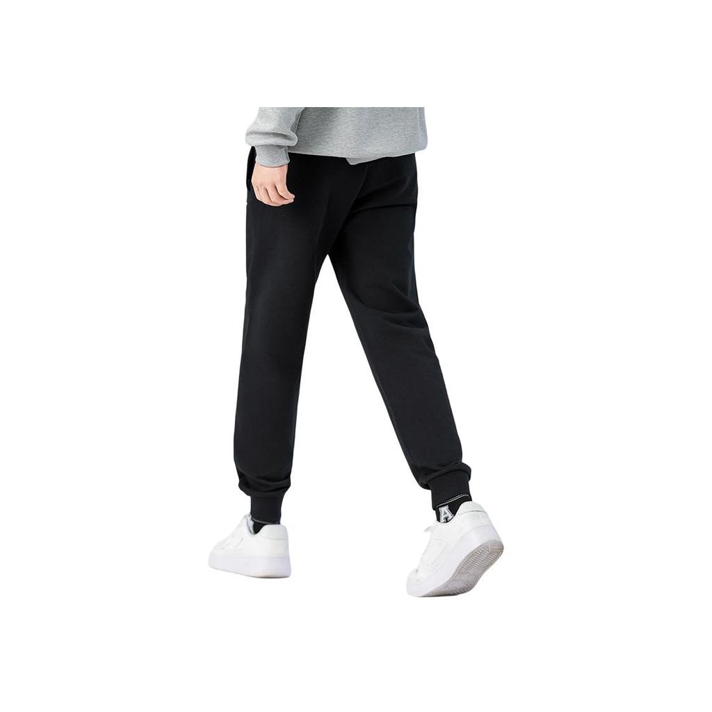 Li Ning Sports Lifestyle Series Solid Color Loose Fit Cuffed Moisture Wicking Breathable Casual Pants Men Pants Black AKLTE51-1