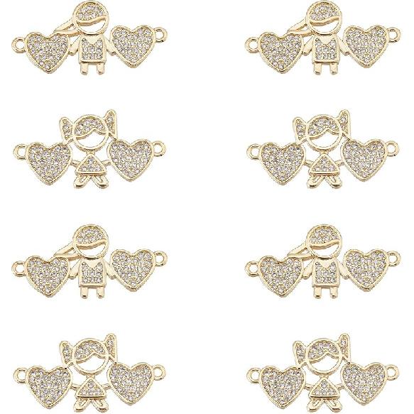 SUPERFINDINGS 24Pcs 6 Styles Cubic Zirconia Links Charms Crystal Leaf Branch Connector Charms Gold Plated Wheat Charms Rhinestone Leaves Pendant
