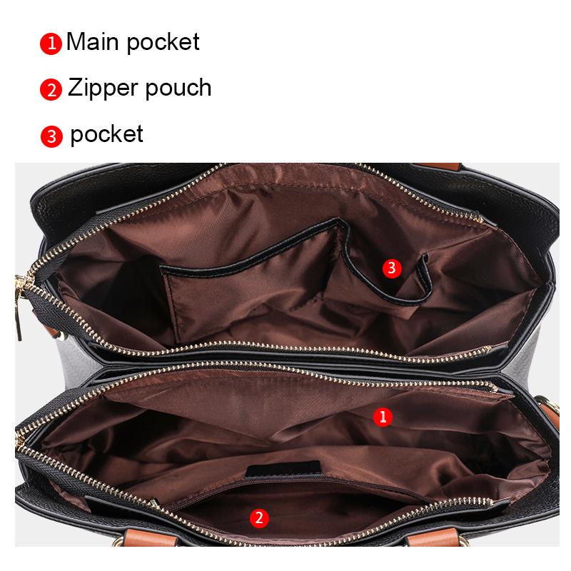 Aidrani  Genuine Leather Letter Design Women's Handbag 100% Cowhide Crossbody Bag with Large Capacity