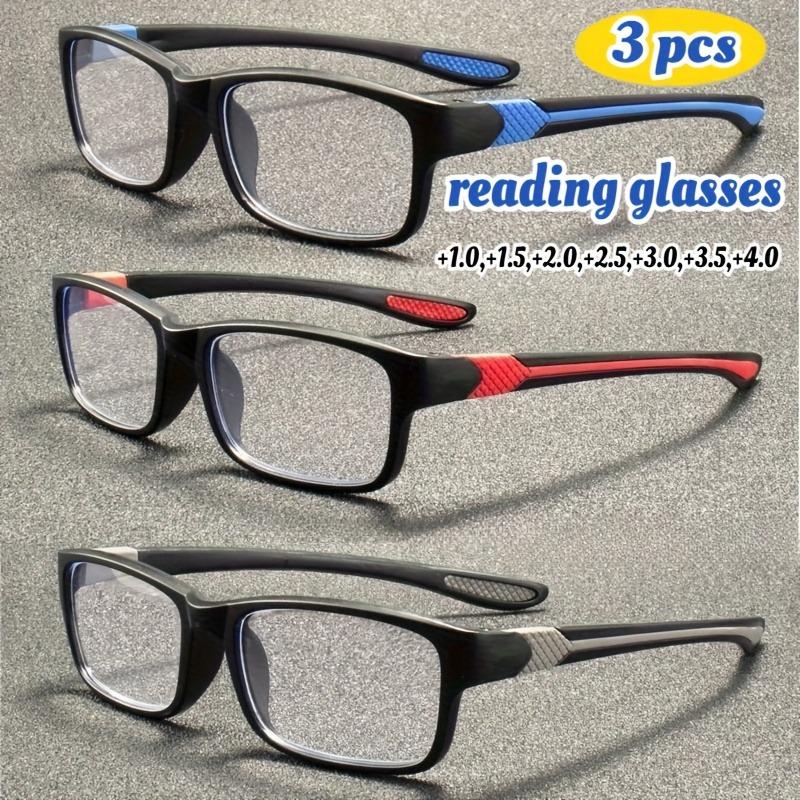 3 Pairs of Crsd Men's Retro Full Frame Magnifying Glasses Suitable for Comfortable Wearing Reading Suitable for Daily Use