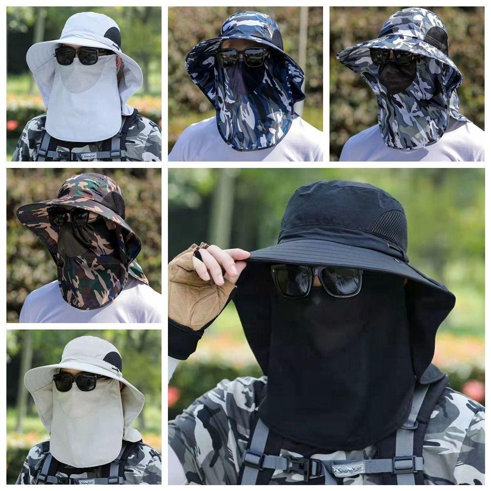 

Neck Flap Fishing Hat Big Eave Sun Hats Fisherman Hat Bucket Hat Hiking D