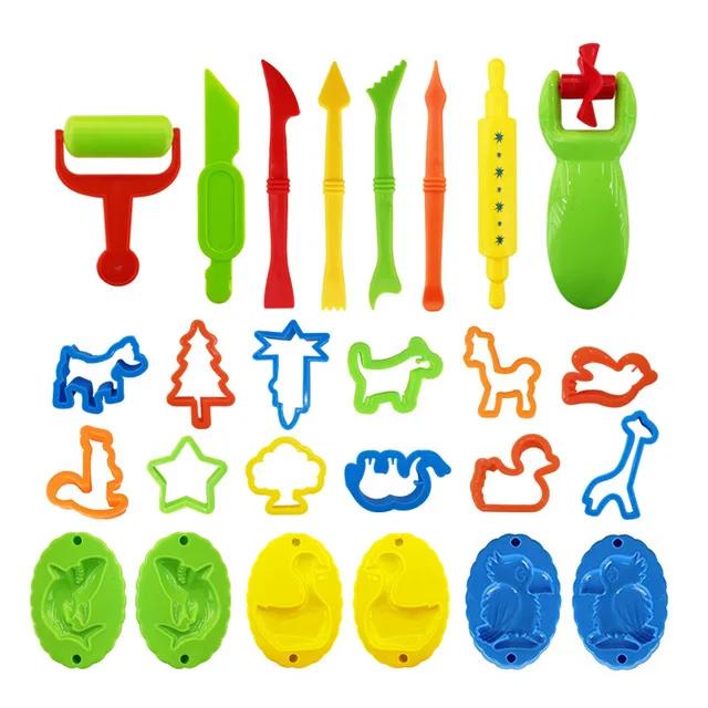 Dough Play Tools for Kids Dough Accessories Molds Dinosaur Fruit Roller Cutter Scissor Playdough Clay Mold Children DIY Toys