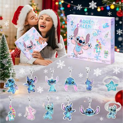Ungiftiges Weihnachten Stitch Halskette Stil 24 Tage Adventskalender Schmuckherstellung Bausatz Lustiges Kinderspielzeug Geschenk Für Freunde Kindergeschenk