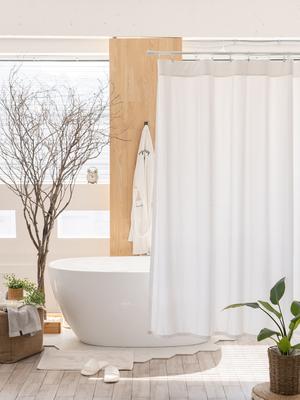 DECOVIEW White Hotel-Style Waterproof Shower Curtain