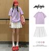 MJ STYLE Women's Pure Cotton T-Shirt & A-Line Skirt Set