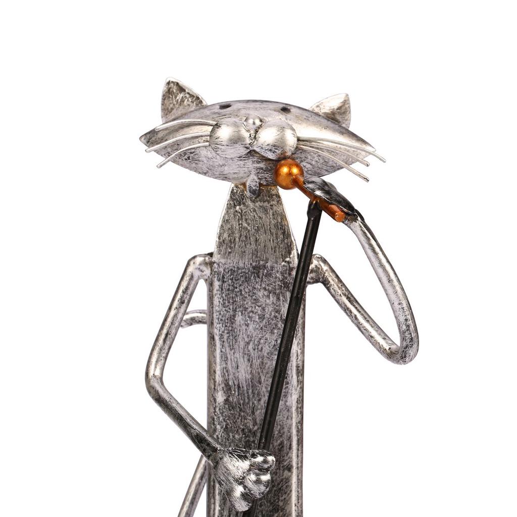 TOOARTS Metal Sculpture Playing Saxophone Cat Home Furnishing Articles Handicrafts