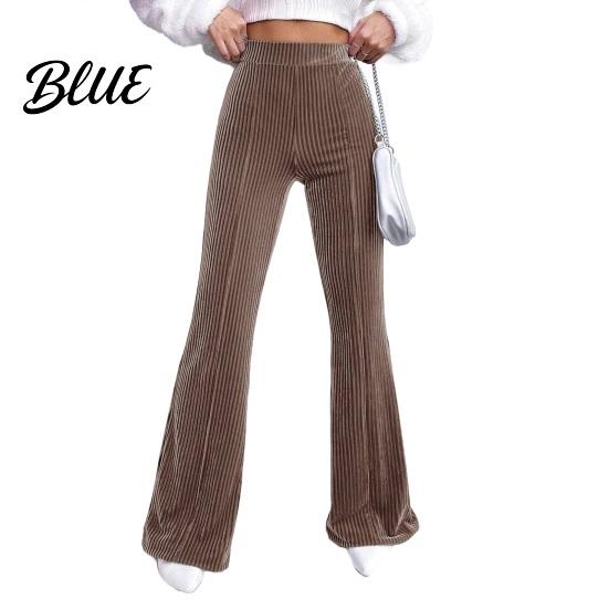 Loose Fit Women Pants Retro Corduroy Flared High Waisted Wide Leg Trousers for All-day Wear Solid Color Casual Work Travel And Daily