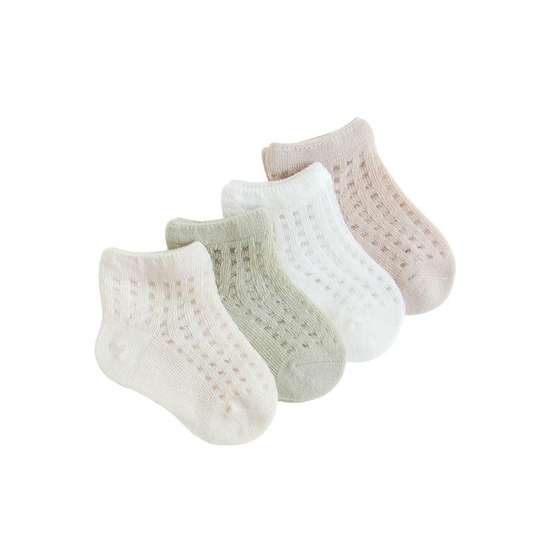 4 Pairs/Lot  New Baby Socks Mesh Thin Newborn Socks Combed Cotton Boneless Soft Summer Baby Socks For Gift