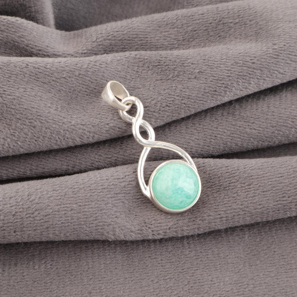 Amazonite Gemstone Jewelry, Handmade Silver Pendant, 925 Solid Sterling Silver Pendant Gift For Women