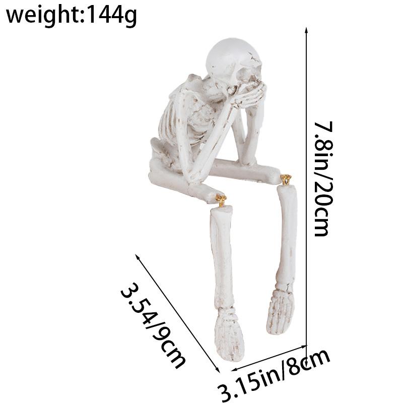 Halloween Decorations - Resin Skull Figurines, Ghost Festival Atmosphere Skeleton Frame, Craft Skeleton Stand, Decoration Props