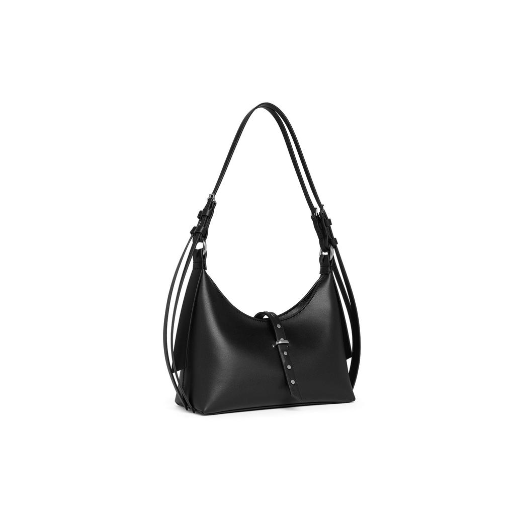 Charles & Keith Small CK Double Strap Studded Minimalist PU Underarm Shoulder Bag Women shoulder bag Black CK2-20782708