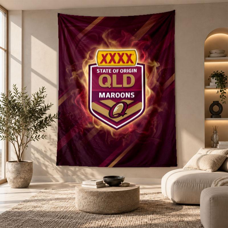 Decorative Tapestry,Queensland Maroons Printed Wall Art, Lightweight Wall Hanging For Bedroom Background
