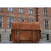 Men's  Goat Leather Messenger Real Satchel Bag Inside Large Laptop Briefcase