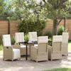 VidaXL Garden Dining Set 7 Pcs Beige Polyrattan, Modern Garden Dining Set 3380334