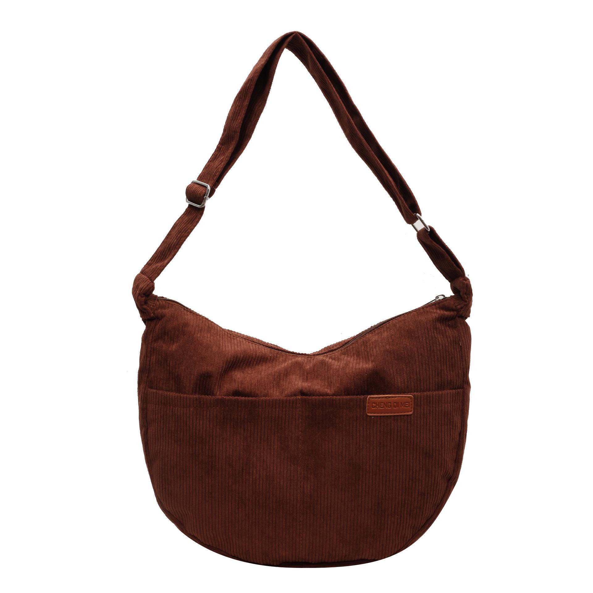 

Retro Corduroy Dumpling Shoulder Bag - Large, Versatile, Fashionable Women s Tote 36 Length x 8 Width x 26 Height