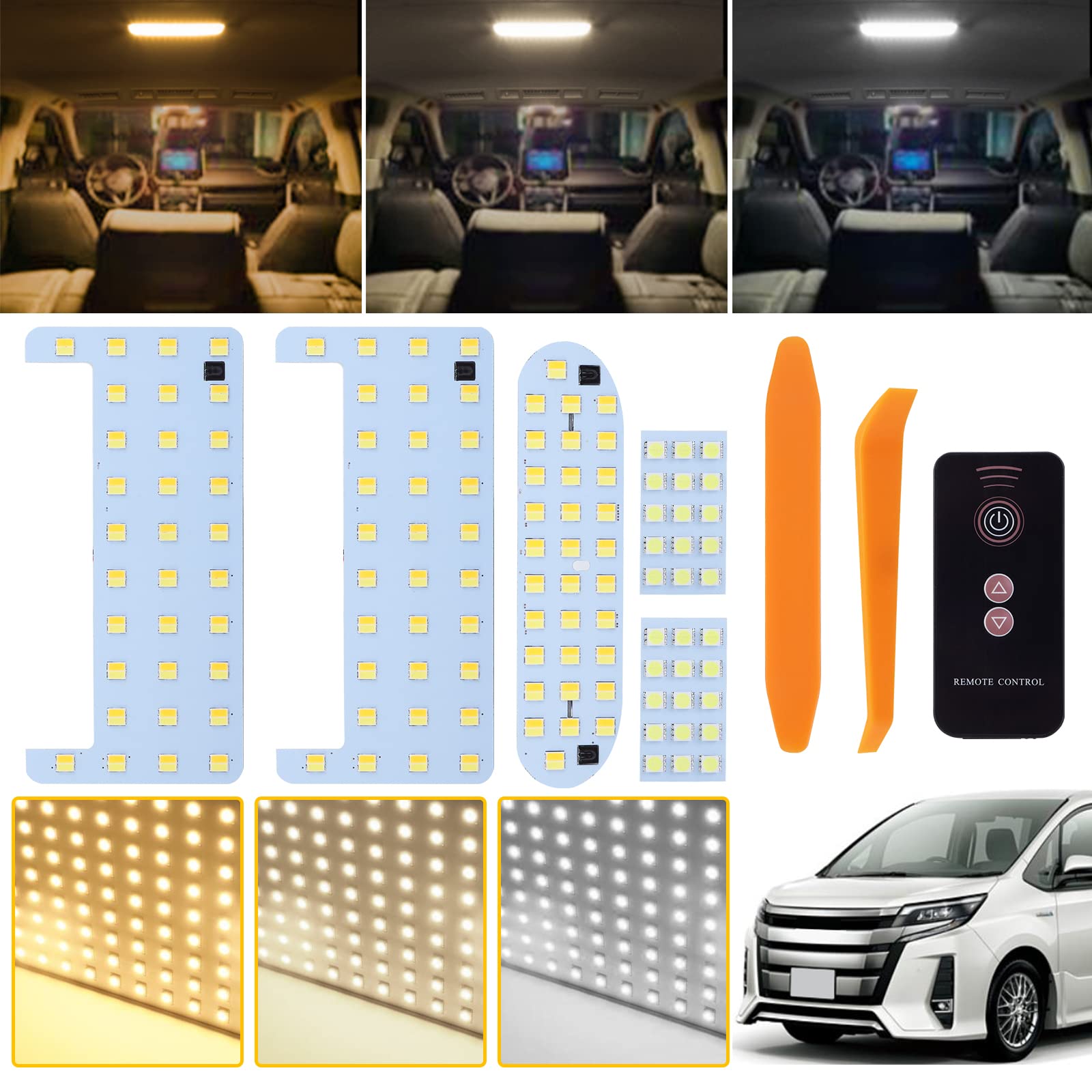 

Эксклюзивная светодиодная подсветка салона Toyota Voxy серии 80, новый пульт дистанционного управления, подходит для комплекта деталей интерьера серии 80, 3 цвета, 30 уровней яркости, в комплекте,