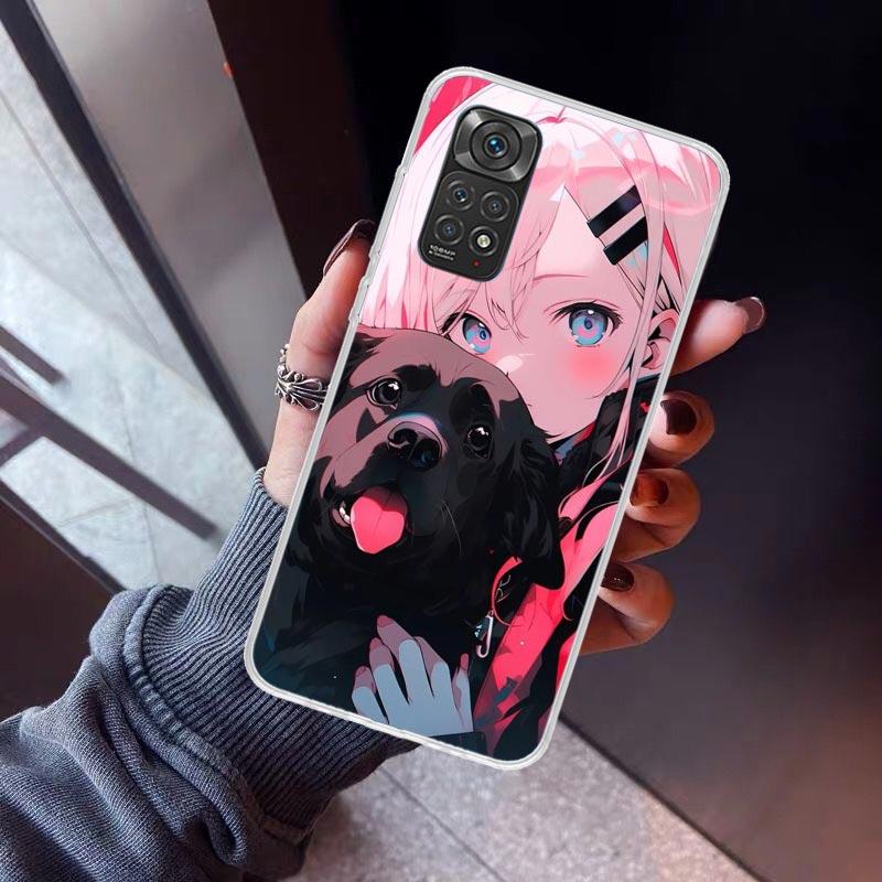 Cute Anime Ins Girls Animal Cat Phone Case For Xiaomi Redmi Note 10 11 12 13 14 15 Pro Plus 11S 12S 14S 11T 11E 10S Soft TPU Bac