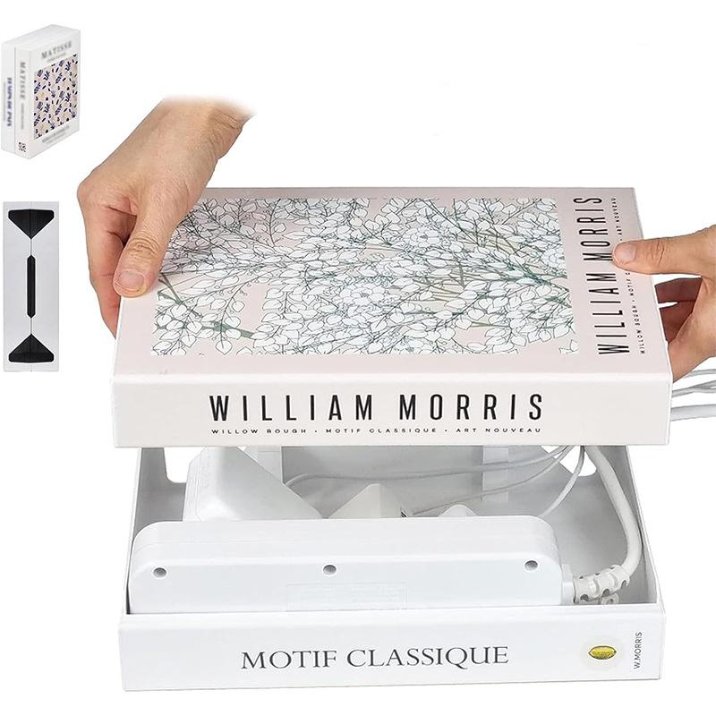Book Shaped Cord Organiser To Conceal Power Strip Cable Management Box For Desk Multipurpose Power Strip Box For Home/Office