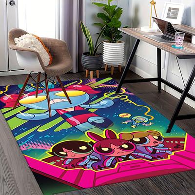 1pc Powerpuff Girls Adventure Carpet Rug for Bedroom Living Room Decor Sofa Home Game Area Rug Non-slip Floor Mat. D72201122