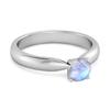 Moonstone Classic Solitaire Ring - 925 Sterling Silver