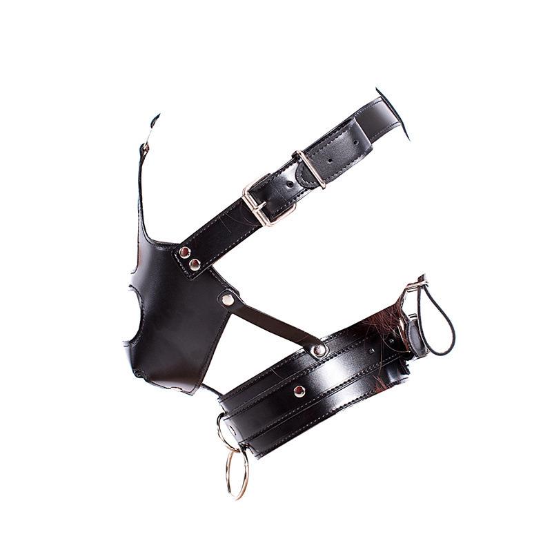 Adult Enhanced Dildo Mouth Gag Choker Mask - BDSM Punk Slave Training