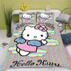 Set de Lenjerie de Pat Anime Hello Kitty Husa de Plapumă 100% Poliester Potrivit Pentru Copii Și Adulți Set de 3 Piese 1 Husa de Plapumă