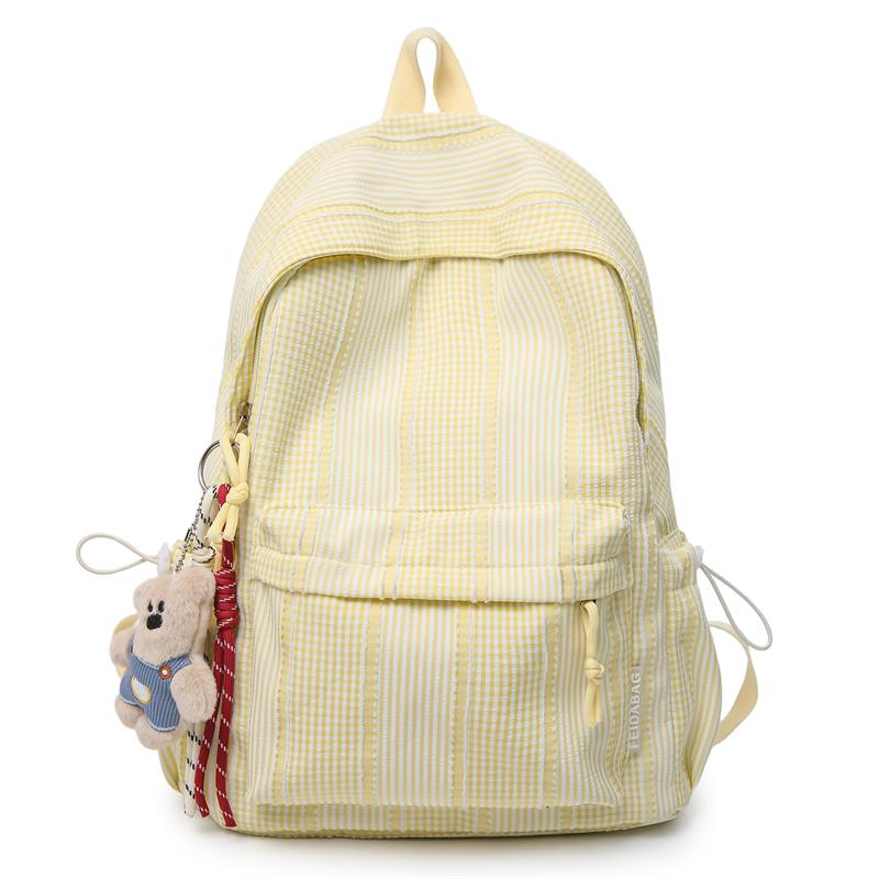Школьный рюкзак для студентов Женский полосатый рюкзак большой емкости Small жёлтый