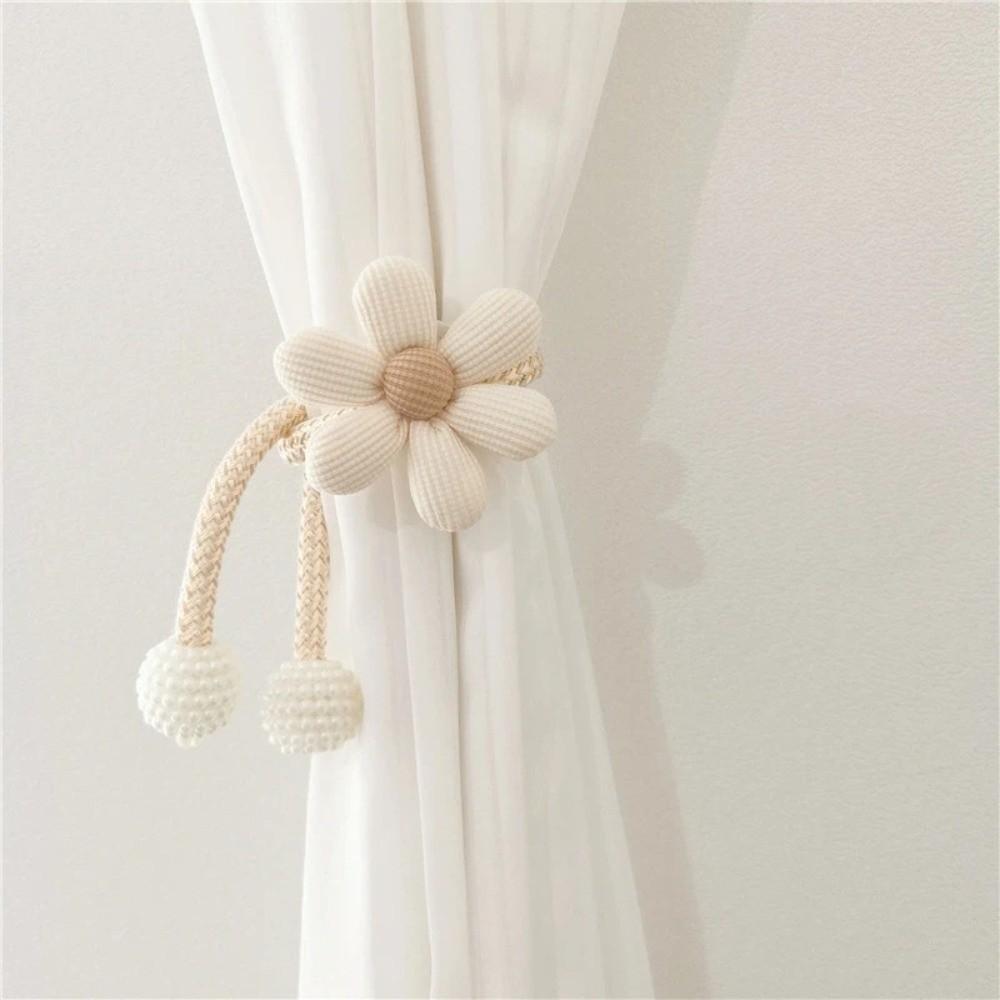 1Pc/2Pcs Adjustable Flower Curtain Tieback Beautifully Punch-free Pearl Curtain Buckle Elegant Three-Dimensional