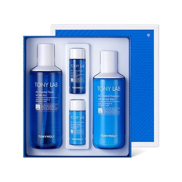 Tonymoly Tony Lab AC Control 2pcs Set (Toner 180ml + Emulsion 160ml + Toner 20ml + Emulsion 20ml)