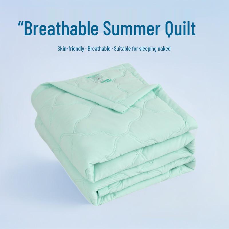 INS Skin-Friendly Washable Cotton Summer Quilt - Brushed Flannel Cooling Blanket for Dorms