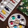 1pcs Aluminum Color Palette 6 Hole Square Circular Children's Painting Color Palette Watercolor Acrylic Pigment Palette