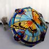 Stunning Stained Butterfly Window PanelUmbrella, Portable 3-Fold Compact Umbrella,Christmas Gift ES529