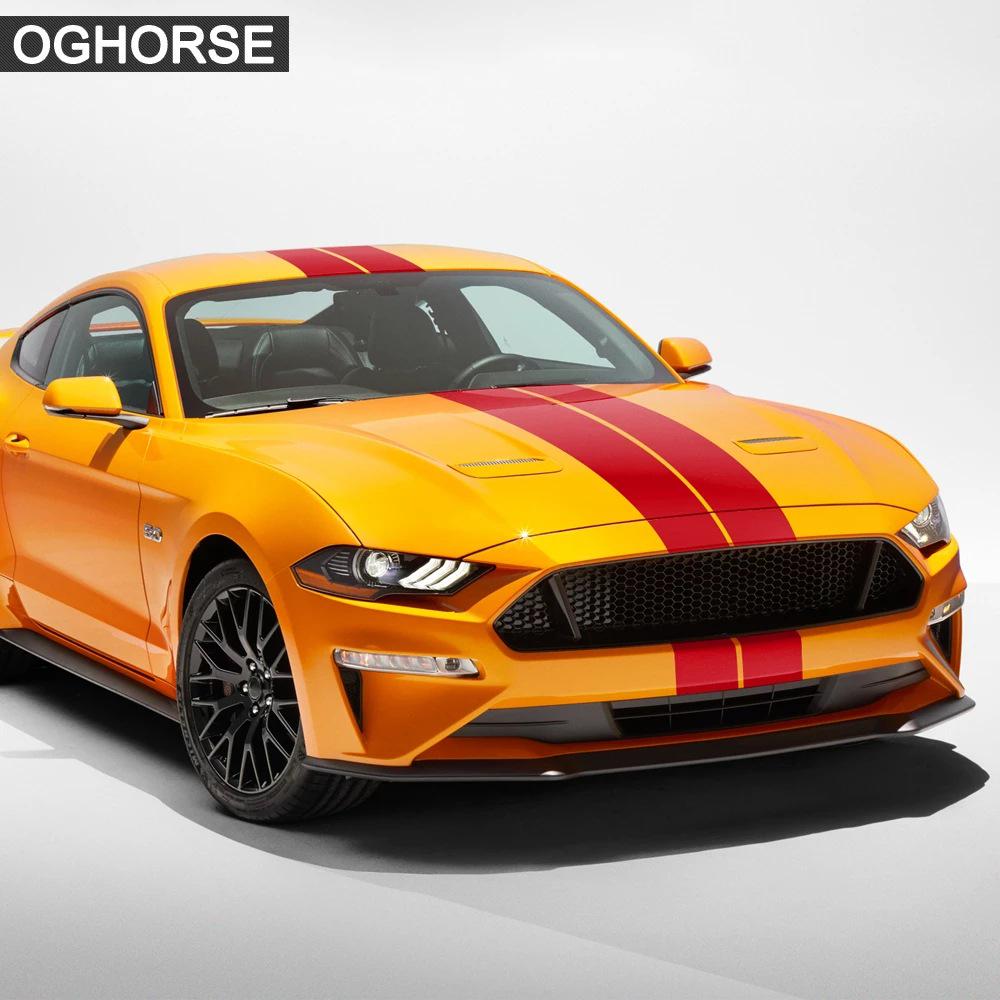 Ford Mustang Motorhaubenstreifen Aufkleber - GT Parallellinien Aufkleber zur Autodekoration