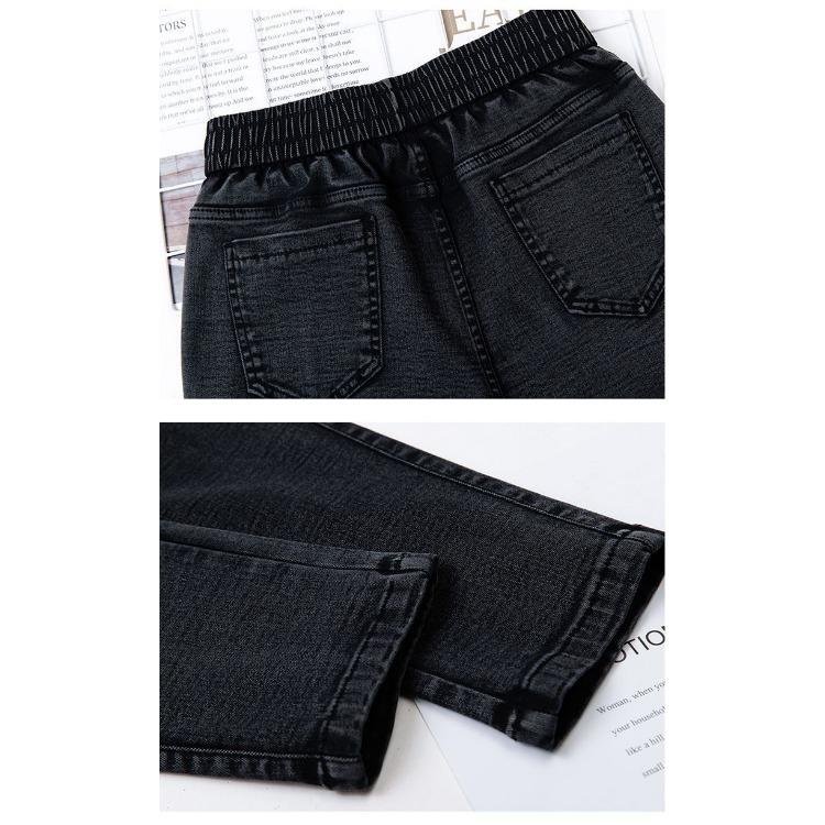 Summer Women's Jeans Stretch High Waisted Slim Fit Casual Cropped Pants Haren Pants Middle-aged Mom