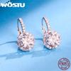 WOSTU Luxury Hoop Silver Earrings 925 Sterling Silver Cubic Zircon Fashion Modern Women's Earrings Jewelry Wedding Gift CQE508