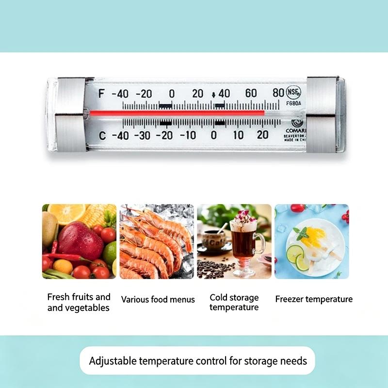 Gefrierschrank Kühlschrank Thermometer Lebensmittelecht Edelstahl Quecksilberfrei mit Clip zum Aufhängen für Küche Restaurant Gebrauch