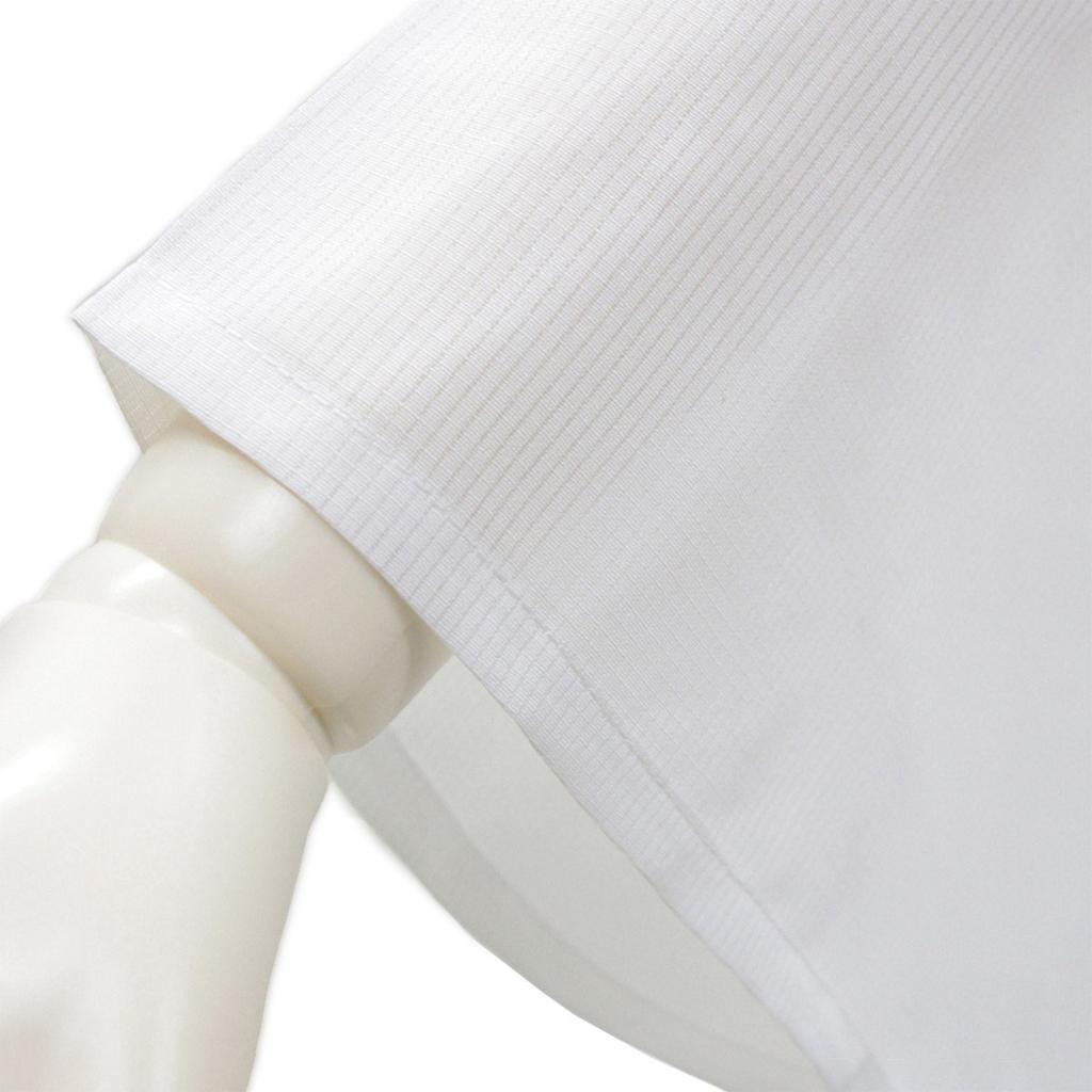 [KYOETSU] Washable Two-Piece Nagajuban (Undergarment for Kimono) - White with Patterned Gauze Fabric, Half-Collar, and Neckline Adjustment - Women's