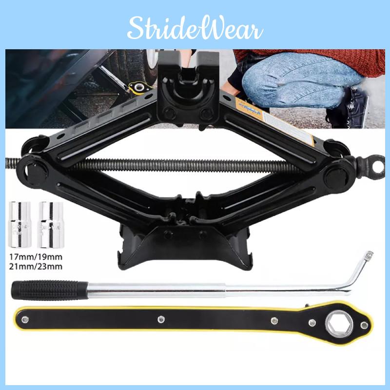 Heavy-duty Hydraulic Car Jack With Four-way Wrench For Effortless Tire Replacement